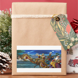 Nativity scene with wise men Christmas Holiday   Rectangular Sticker
