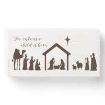 Nativity Scene - Wood Box Sign