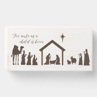 Nativity Scene - Wood Box Sign