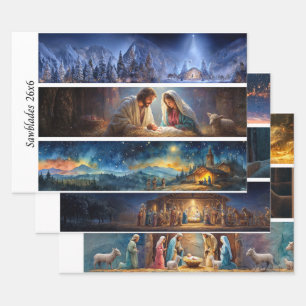 Nativity Scene Wrapping Paper Decoupage Handsaw 