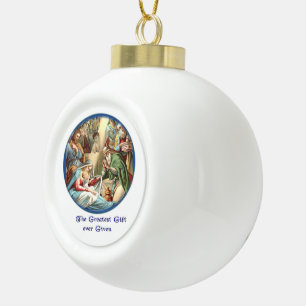 Nativity scenes ceramic ball christmas ornament