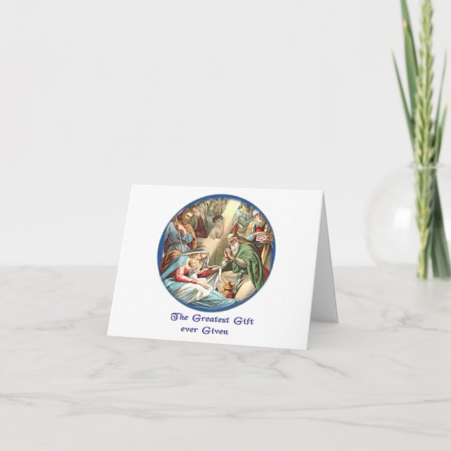Nativity Seen Letterpress Thank You Card (Front)