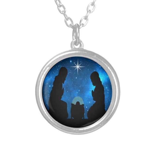 Nativity  silver plated necklace (Front)
