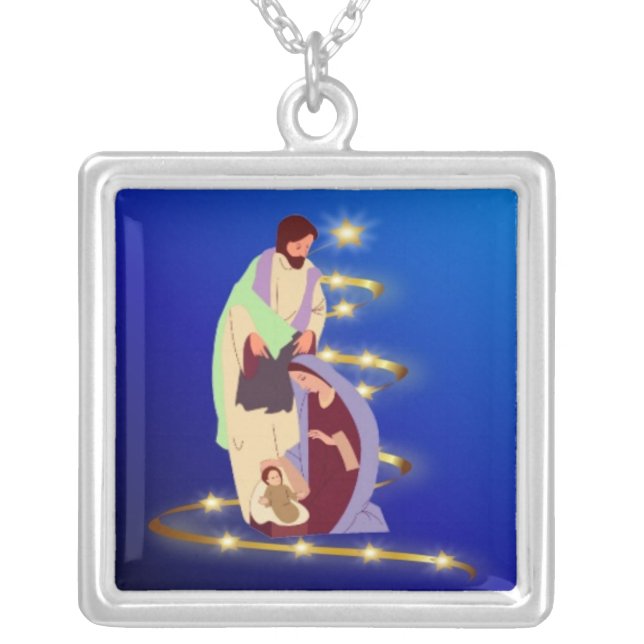 Nativity Silver Plated Necklace (Front)