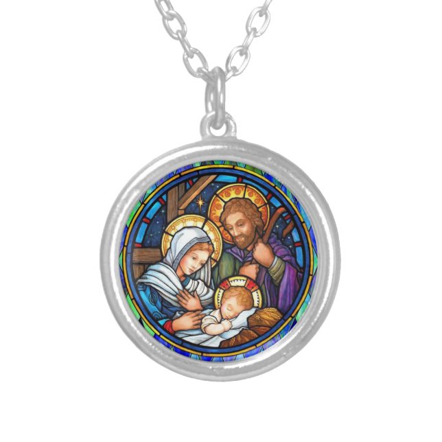 Nativity Silver Plated Necklace (Front)