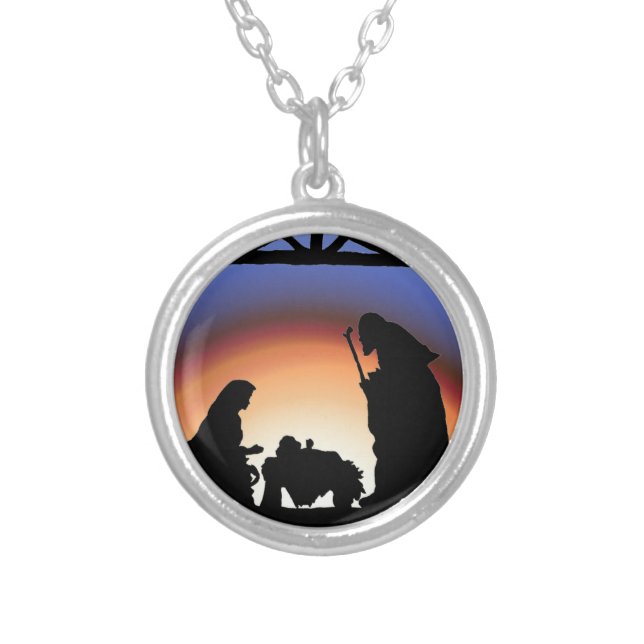 nativity silver plated necklace (Front)
