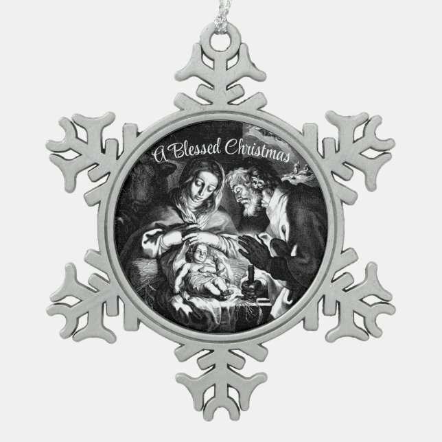  Nativity Snowflake Framed Ornament (Front)