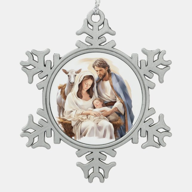 Nativity Snowflake Ornament (Front)