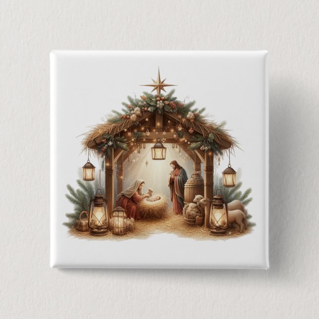 Nativity Square Button (Front)