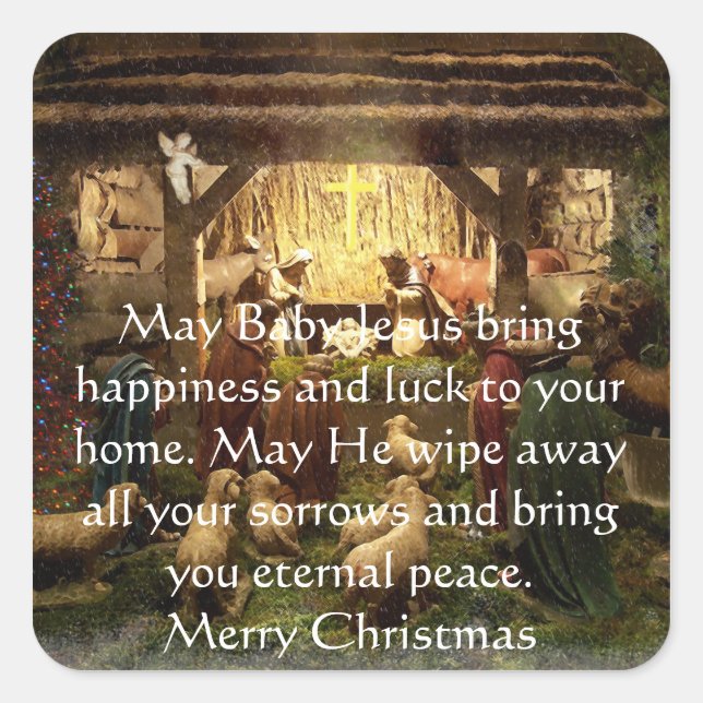 Nativity Square Sticker (Front)