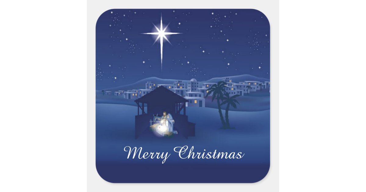 Nativity Square Sticker 