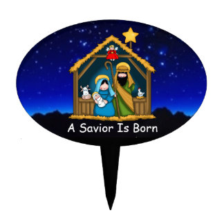 nativity stable scene cake topper