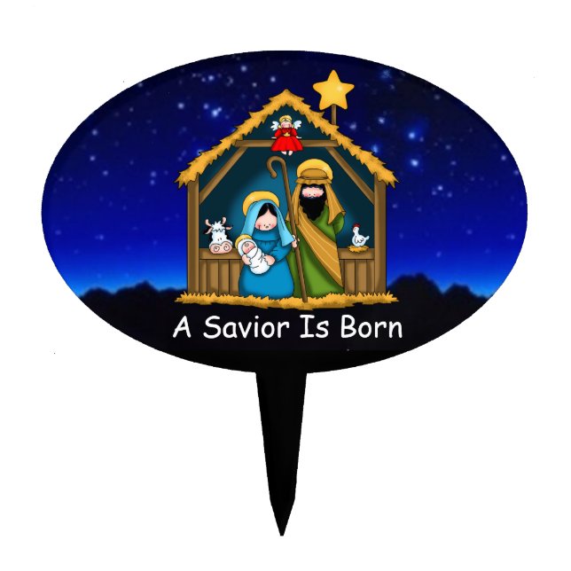 nativity stable scene cake topper (Front)