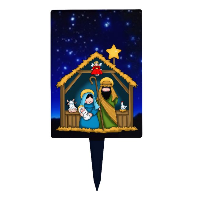 nativity stable scene cake topper (Front)