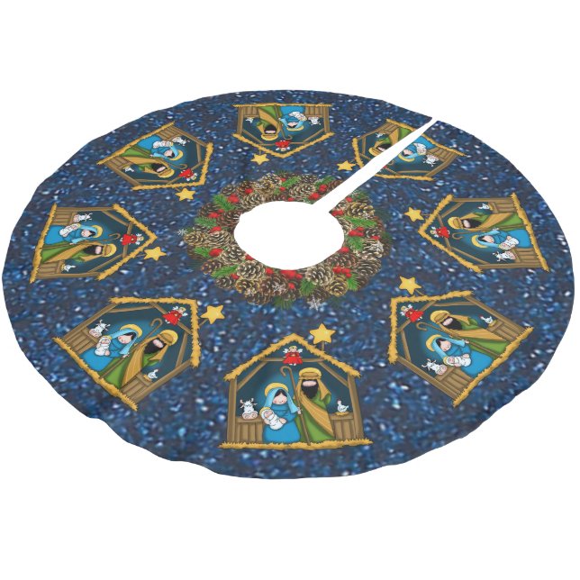 nativity stable scene tree skirt (Angled)