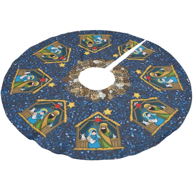 nativity stable scene tree skirt (Angled)