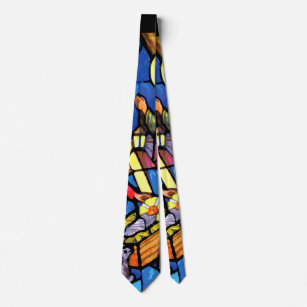 Nativity Stained Glass Christmas Neck Tie