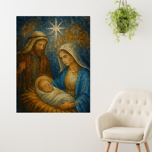 Nativity Stained Glass Mosaic | Holy Family  Foam Board (In Situ (Wall))