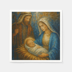 Nativity Stained Glass Mosaic   Holy Family  Napkins