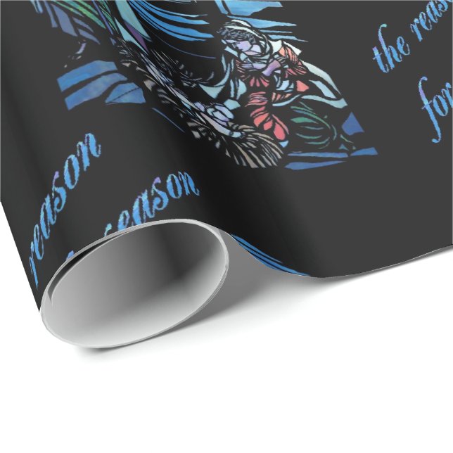 Nativity Stained Glass Wrapping Paper (Roll Corner)