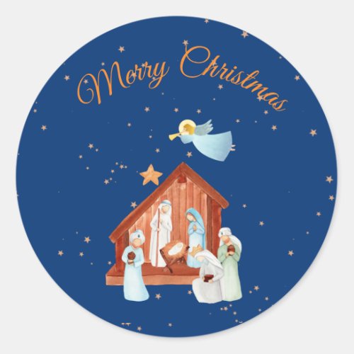 Nativity  Stars  Classic Round Sticker