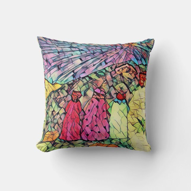 Nativity story  Manger 3 Wis Men Throw Pillow (Front)