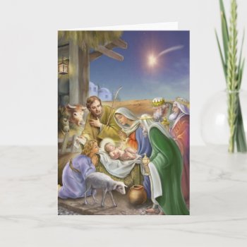 Nativity Story With Apostles  Jesus  Mary And Jose Holiday Card by patrickhoenderkamp at Zazzle