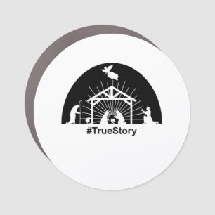 Nativity true story car magnet