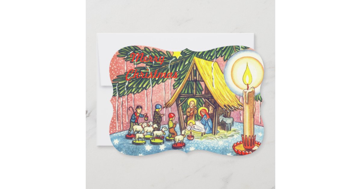 Nativity Under the Christmas Tree Photocard | Zazzle
