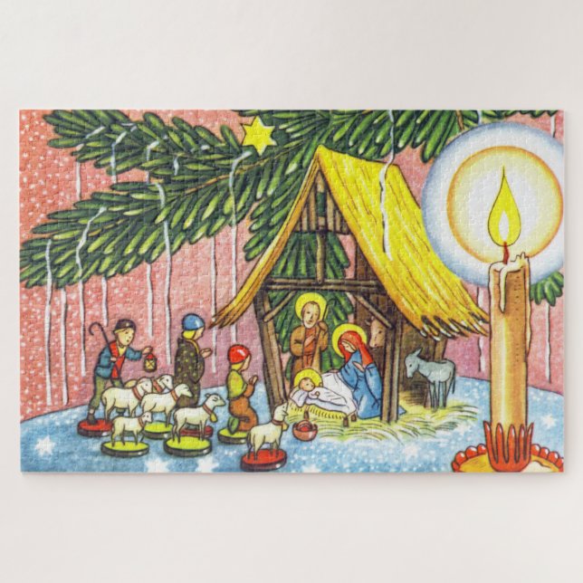 Nativity Under the Christmas Tree Puzzle (Horizontal)