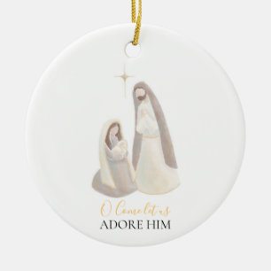Nativity Watercolor Christmas Ornament