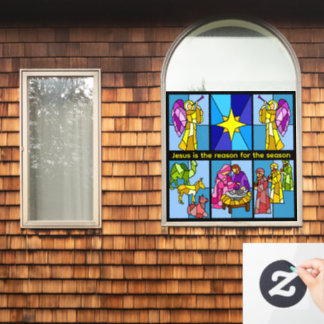 Nativity window cling