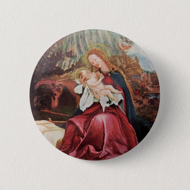 NATIVITY WITH ANGELS - MAGIC OF CHRISTMAS BUTTON (Front)