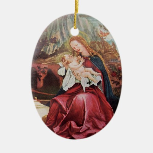 NATIVITY WITH ANGELS _ MAGIC OF CHRISTMAS CERAMIC ORNAMENT