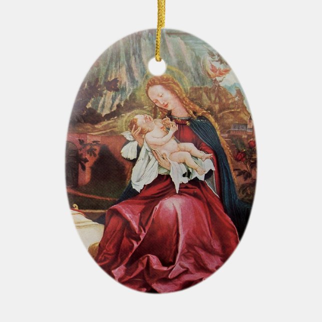 NATIVITY WITH ANGELS - MAGIC OF CHRISTMAS CERAMIC ORNAMENT (Front)