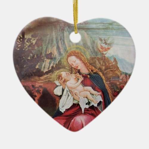 NATIVITY WITH ANGELS _ MAGIC OF CHRISTMAS CERAMIC ORNAMENT