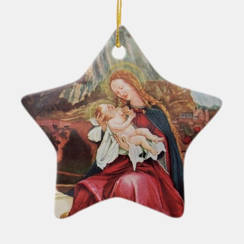 NATIVITY WITH ANGELS _ MAGIC OF CHRISTMAS CERAMIC ORNAMENT