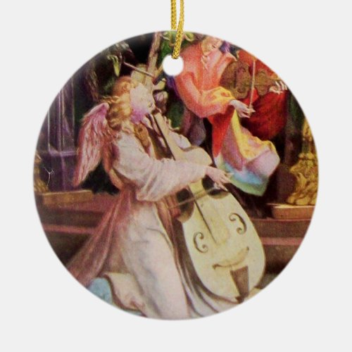 NATIVITY WITH ANGELS _ MAGIC OF CHRISTMAS CERAMIC ORNAMENT