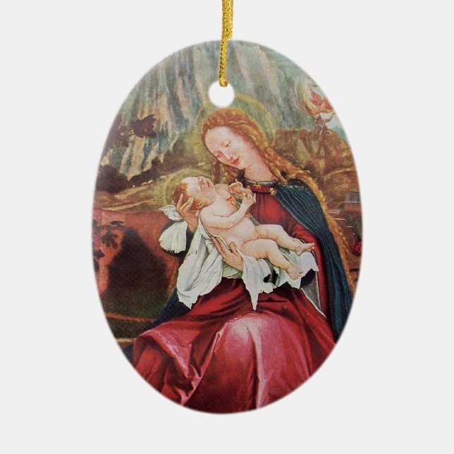 NATIVITY WITH ANGELS - MAGIC OF CHRISTMAS CERAMIC ORNAMENT (Front)