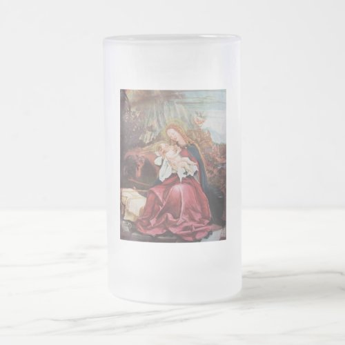 NATIVITY WITH ANGELS _ MAGIC OF CHRISTMAS FROSTED GLASS BEER MUG