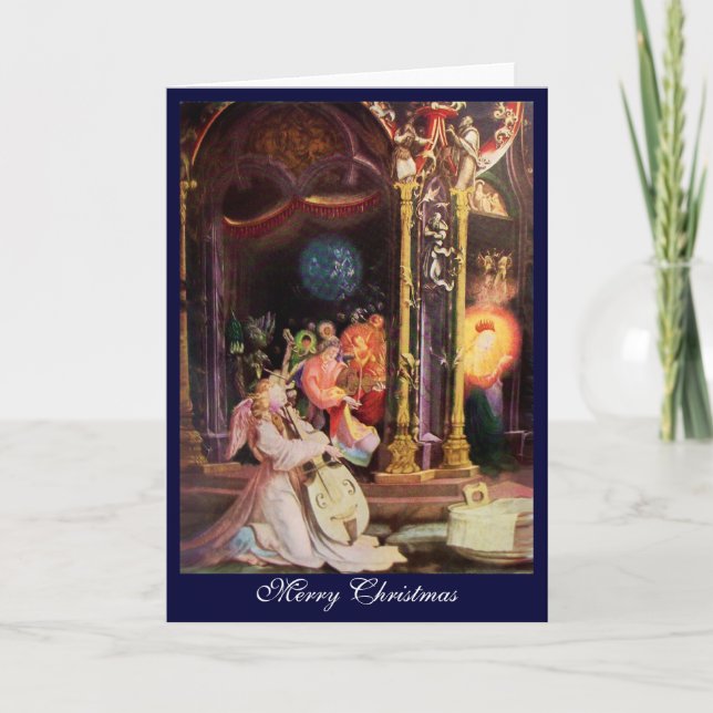 NATIVITY WITH ANGELS - MAGIC OF CHRISTMAS HOLIDAY CARD (Front)