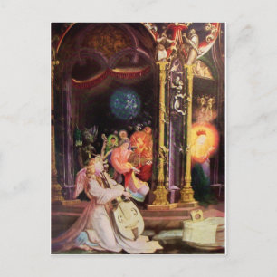 NATIVITY WITH ANGELS - MAGIC OF CHRISTMAS HOLIDAY POSTCARD