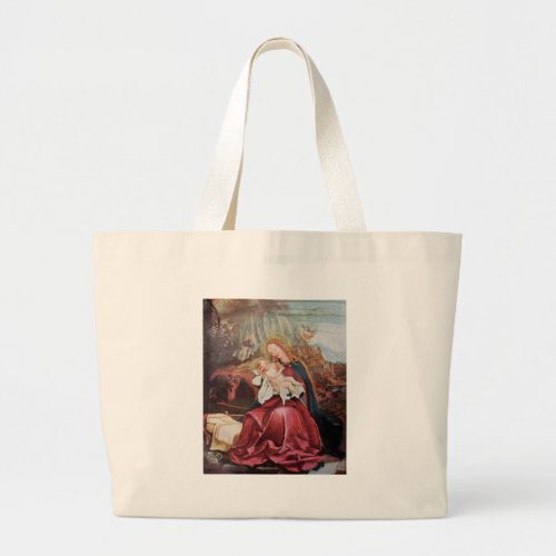 NATIVITY WITH ANGELS _ MAGIC OF CHRISTMAS LARGE TOTE BAG