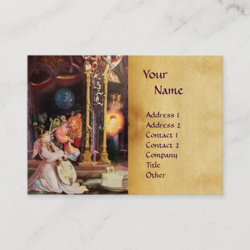 NATIVITY WITH ANGELS _ MAGIC OF CHRISTMAS MONOGRAM BUSINESS CARD