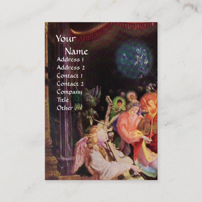 NATIVITY WITH ANGELS _ MAGIC OF CHRISTMAS MONOGRAM BUSINESS CARD (Front)