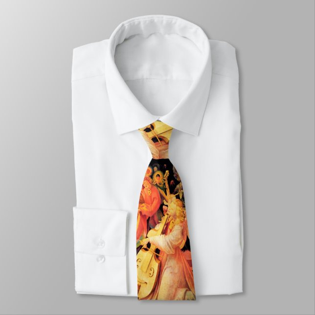 NATIVITY WITH ANGELS - MAGIC OF CHRISTMAS Musical Neck Tie (Tied)