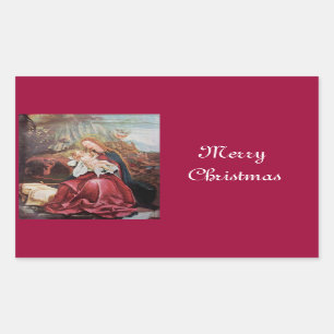 NATIVITY WITH ANGELS - MAGIC OF CHRISTMAS RECTANGULAR STICKER
