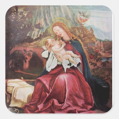 NATIVITY WITH ANGELS _ MAGIC OF CHRISTMAS SQUARE STICKER