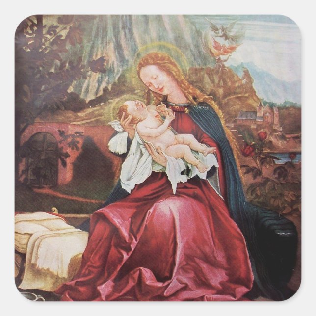 NATIVITY WITH ANGELS - MAGIC OF CHRISTMAS SQUARE STICKER (Front)