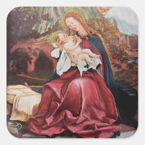 NATIVITY WITH ANGELS _ MAGIC OF CHRISTMAS SQUARE STICKER